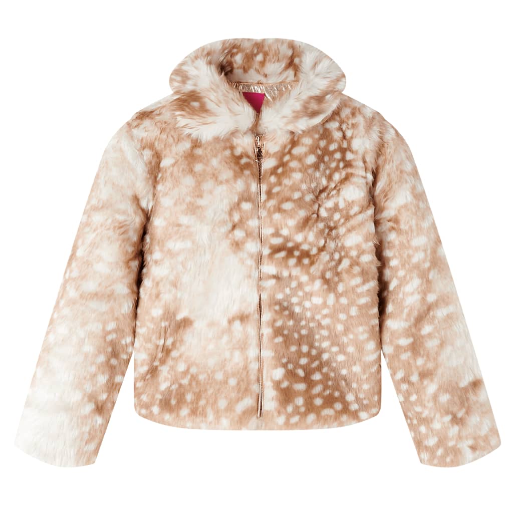 Kids' Coat Faux Fur Cognac 116 - Merkel Designers