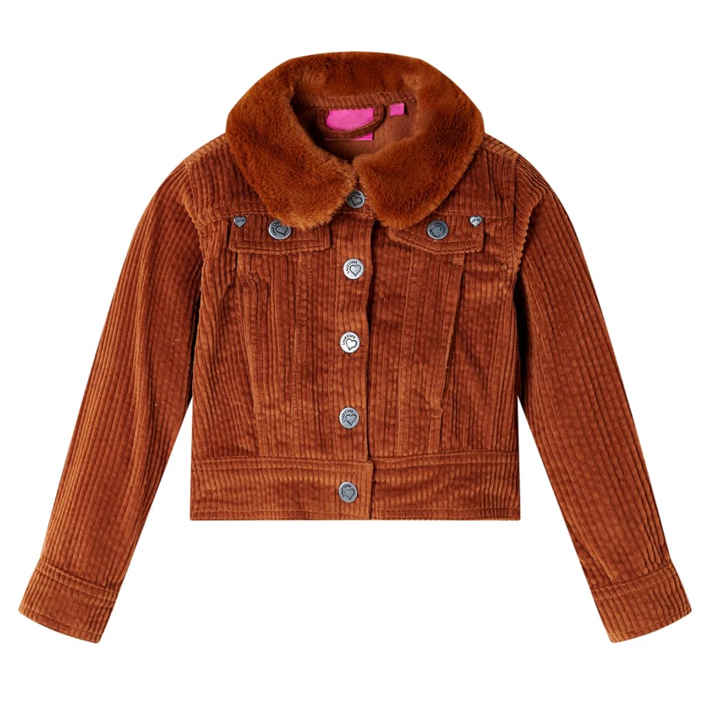 Kids' Jacket Corduroy Cognac 140 - Discount Dealers