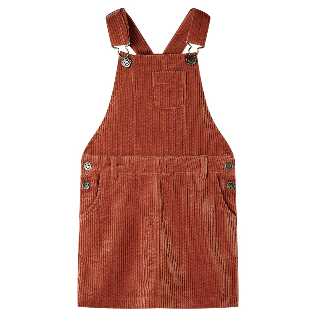 Kids' Overall Dress Corduroy Cognac 116 - Tyrell & Tyrell