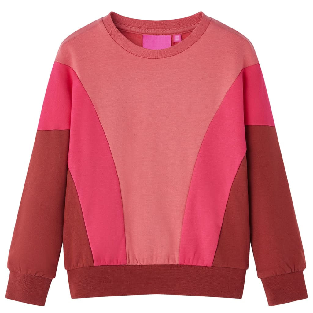 Kids' Sweatshirt Colour Block Pink and Henna 104 - Millennium Furniture