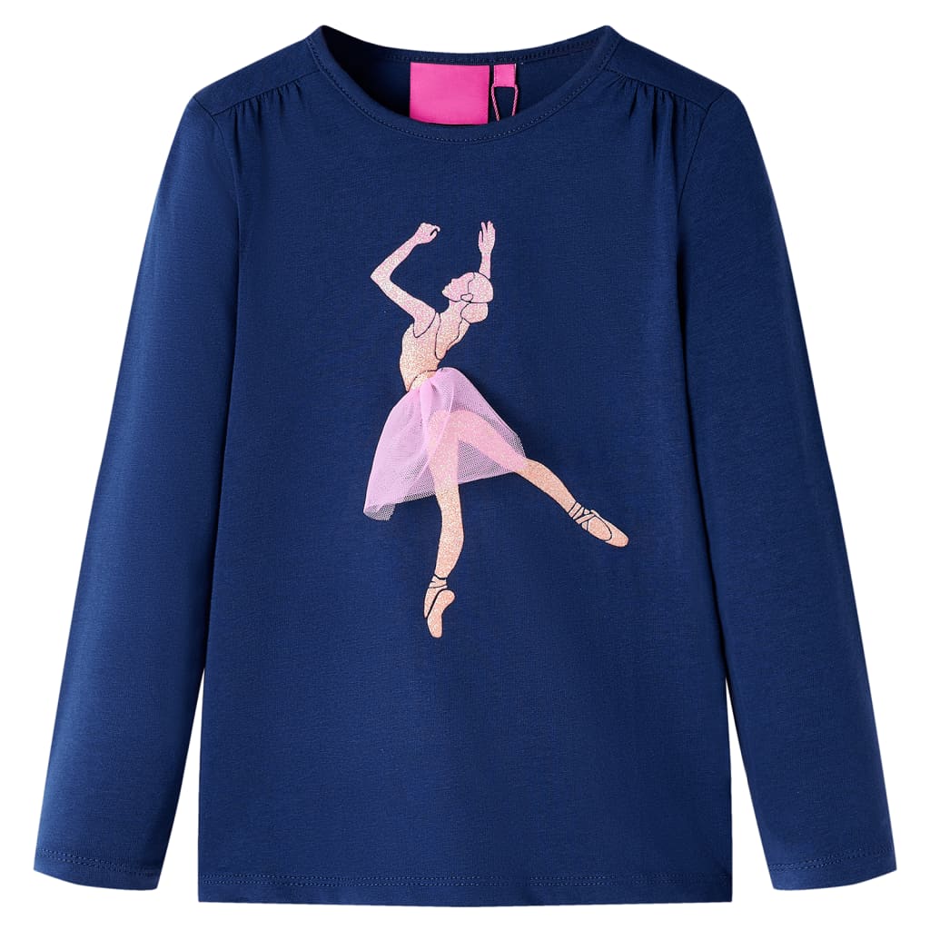 Kids' T-shirt with Long Sleeves Navy 128 - Sid & Sam