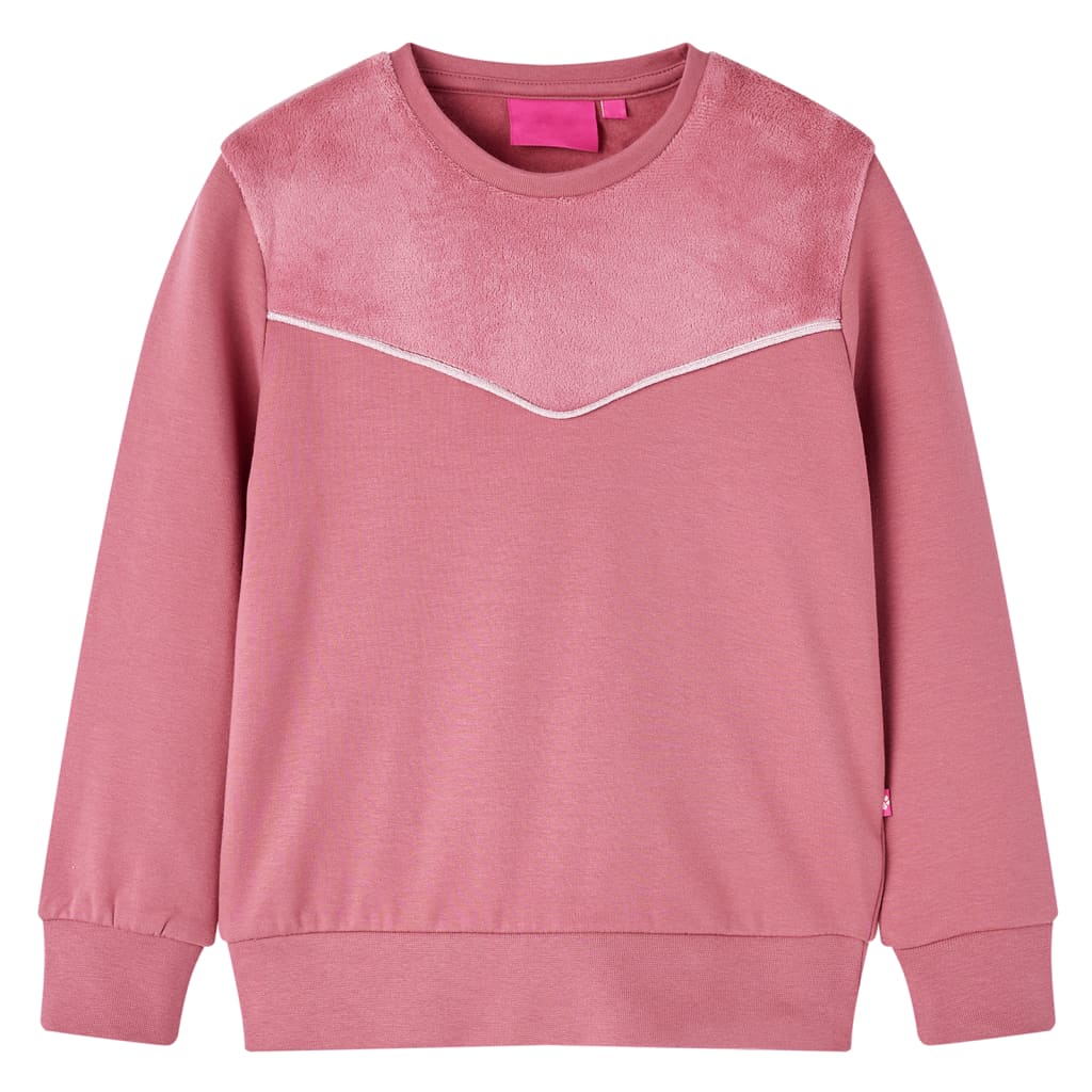 Kids' Sweatshirt Velvet Patchwork Raspberry 128 - All Things Good