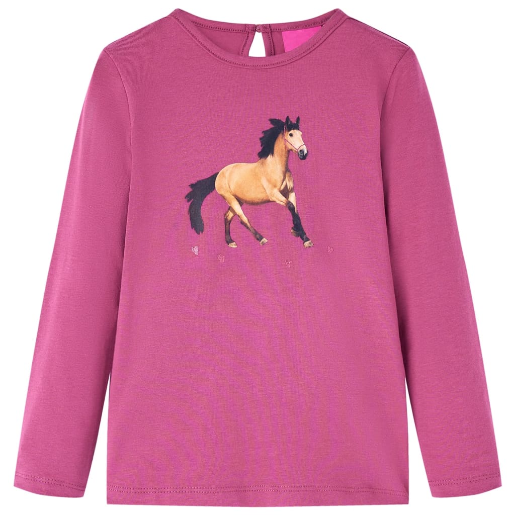 Kids' T-shirt with Long Sleeves Raspberry 104 - Discount Dealers