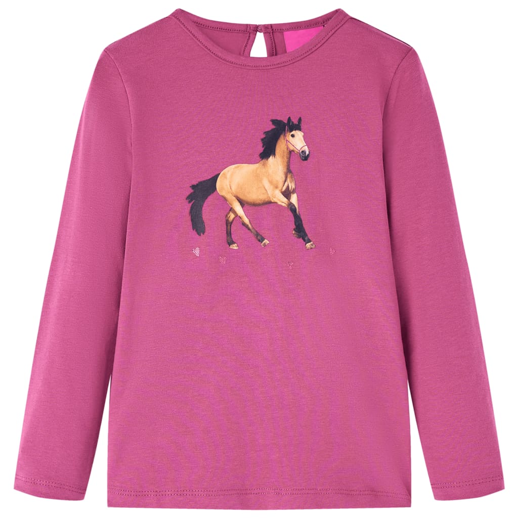 Kids' T-shirt with Long Sleeves Raspberry 116 - Direct Imports