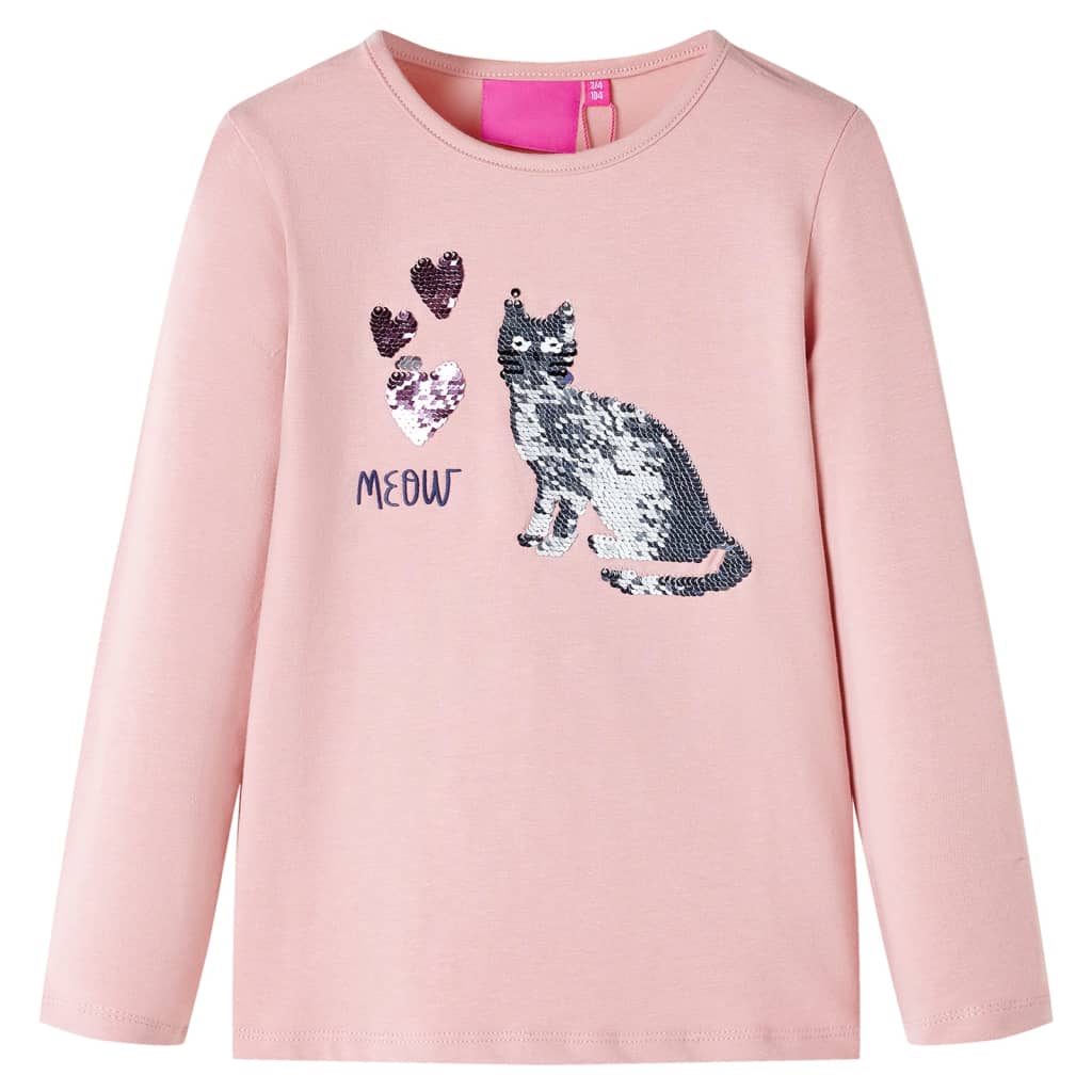 Kids' T-shirt with Long Sleeves Light Pink 128 - All Things Good