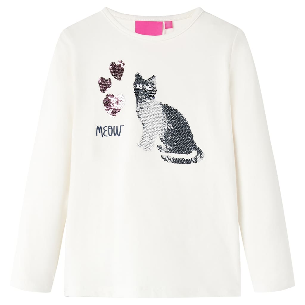 Kids' T-shirt with Long Sleeves Ecru 116 - Direct Imports