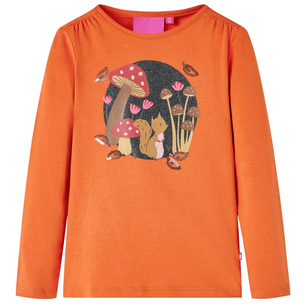 Kids' T-shirt with Long Sleeves Burnt Orange 116 - Millennium Furniture