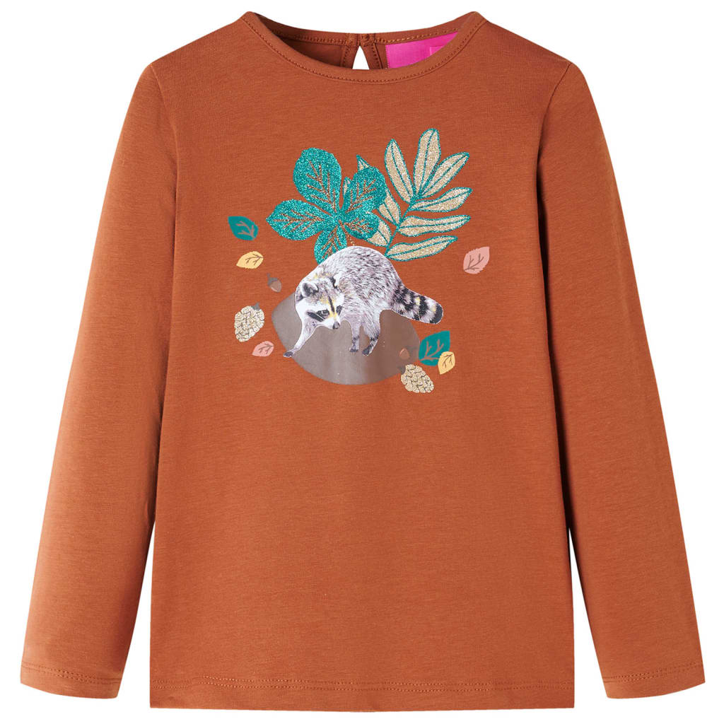 Kids' T-shirt with Long Sleeves Cognac 140 - Tyrell & Tyrell