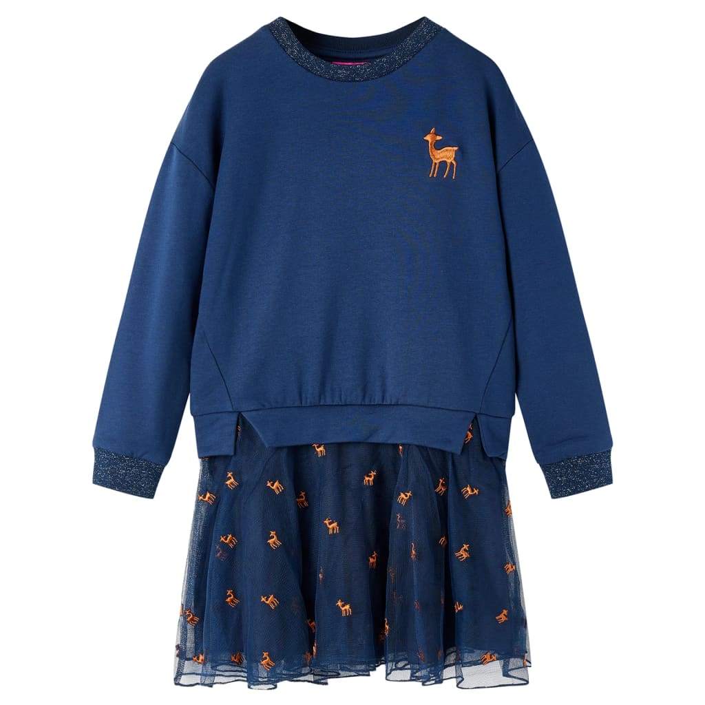 Kids' Dress with Long Sleeves Navy 92 - All Things Good