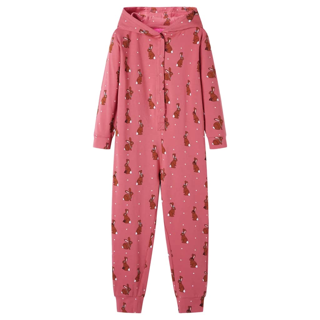 Kids' Hooded Onesie Old Pink 104 - The Home Maker