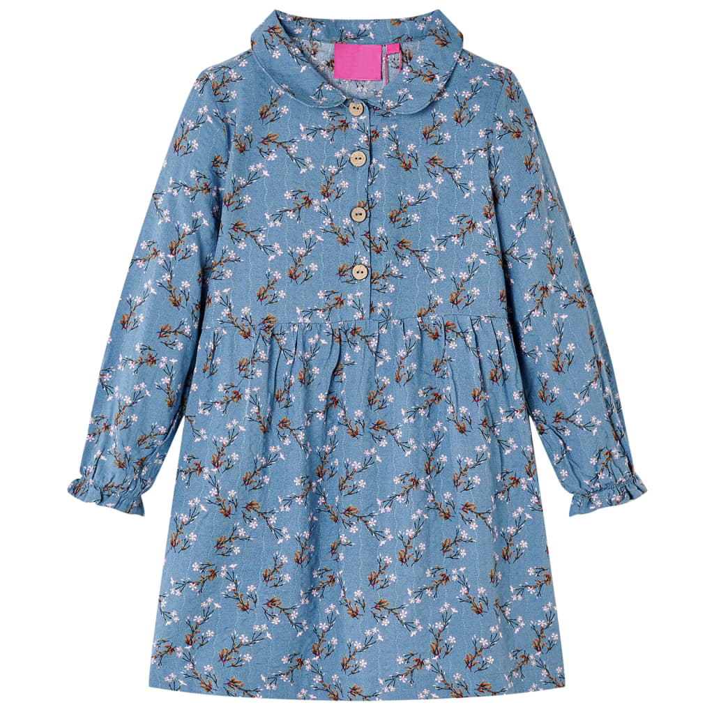 Kids' Dress with Long Sleeves Petrol 128 - Sid & Sam