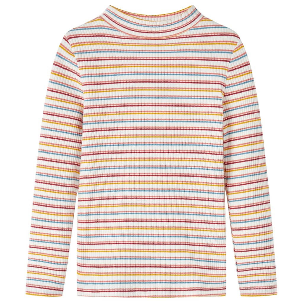 Kids' T-shirt with Long Sleeves Mock Turtleneck Ecru 128 - Direct Imports