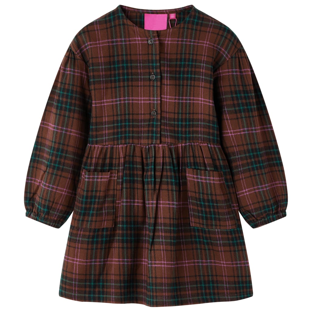 Kids' Dress with Long Sleeves Cognac 116 - All Things Good