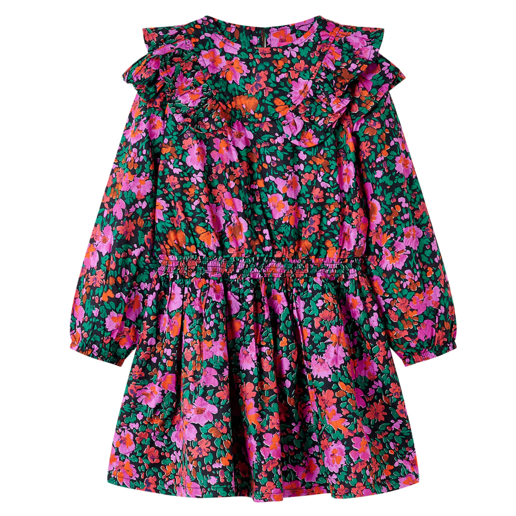 Kids' Dress with Long Sleeves Bright Pink 128 - Sid & Sam