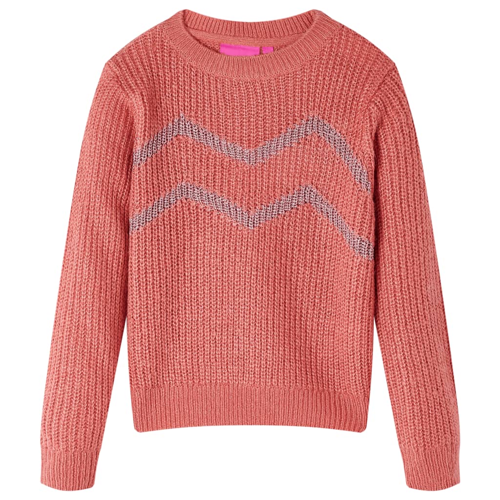 Kids' Sweater Knitted Medium Pink 140 - Style and Chic