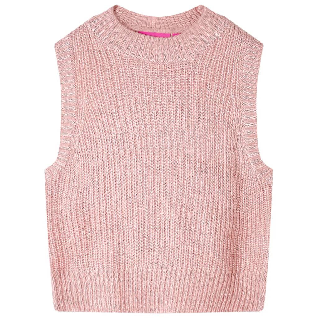 Kids' Sweater Vest Knitted Light Pink 128 - Tyrell & Tyrell