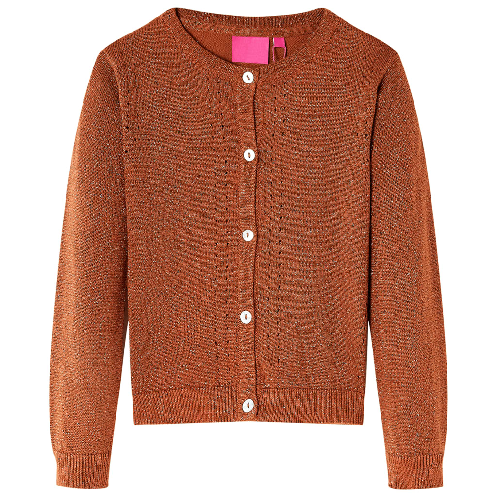 Kids' Cardigan Knitted Cognac 140 - Merkel Designers