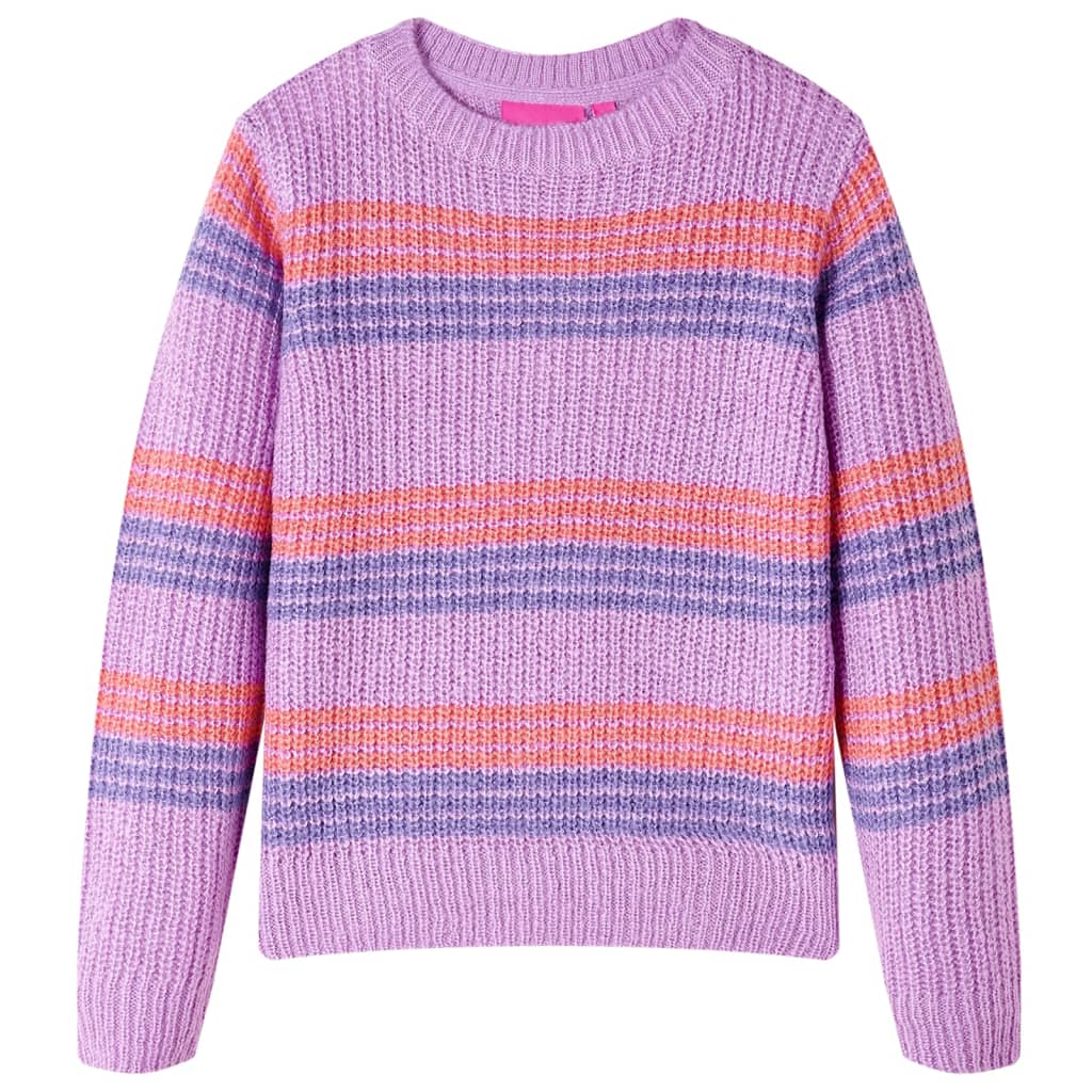 Kids' Sweater Stripes Knitted Lilac and Pink 116 - Discount Dealers