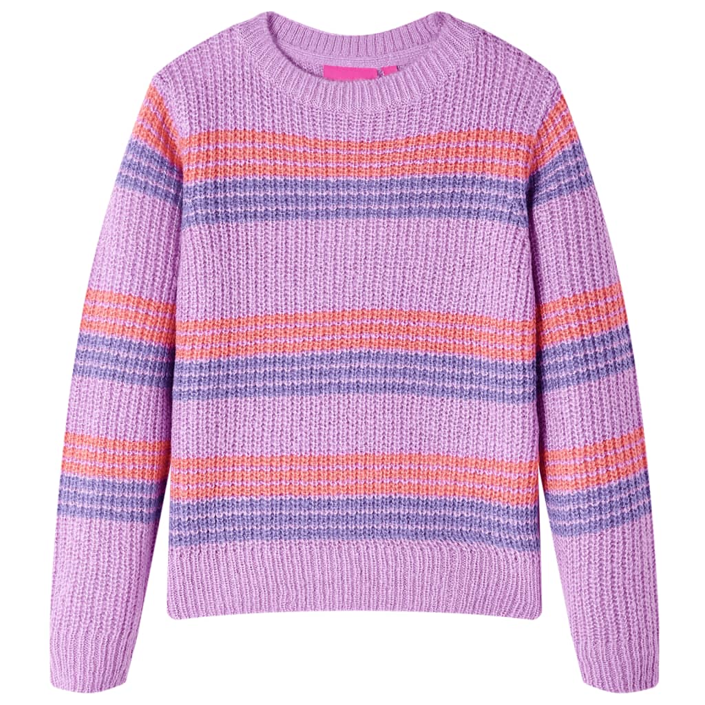 Kids' Sweater Stripes Knitted Lilac and Pink 128 - All Things Good