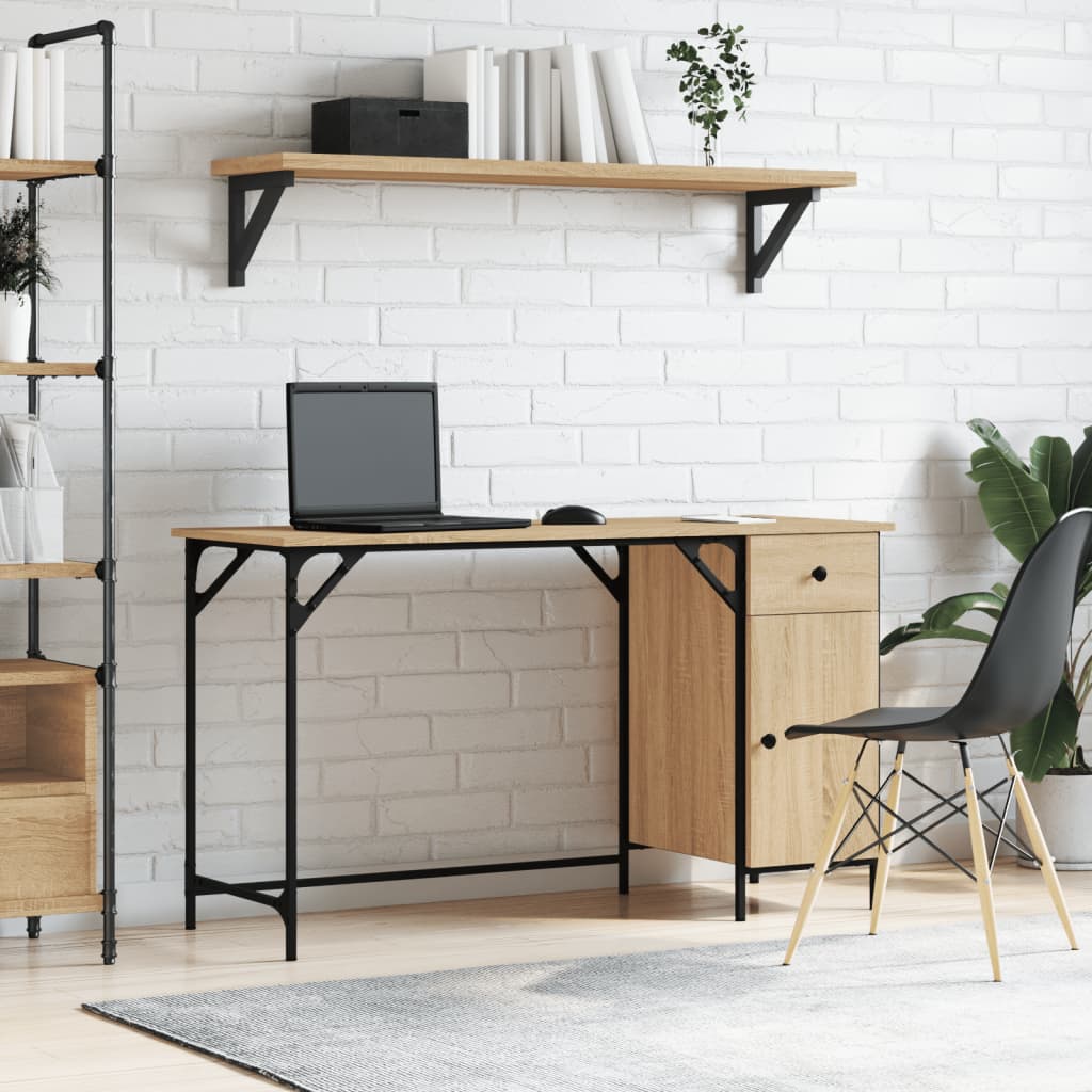 Computer Desk Sonoma Oak 131x48x75 cm Engineered Wood - Millennium Furniture