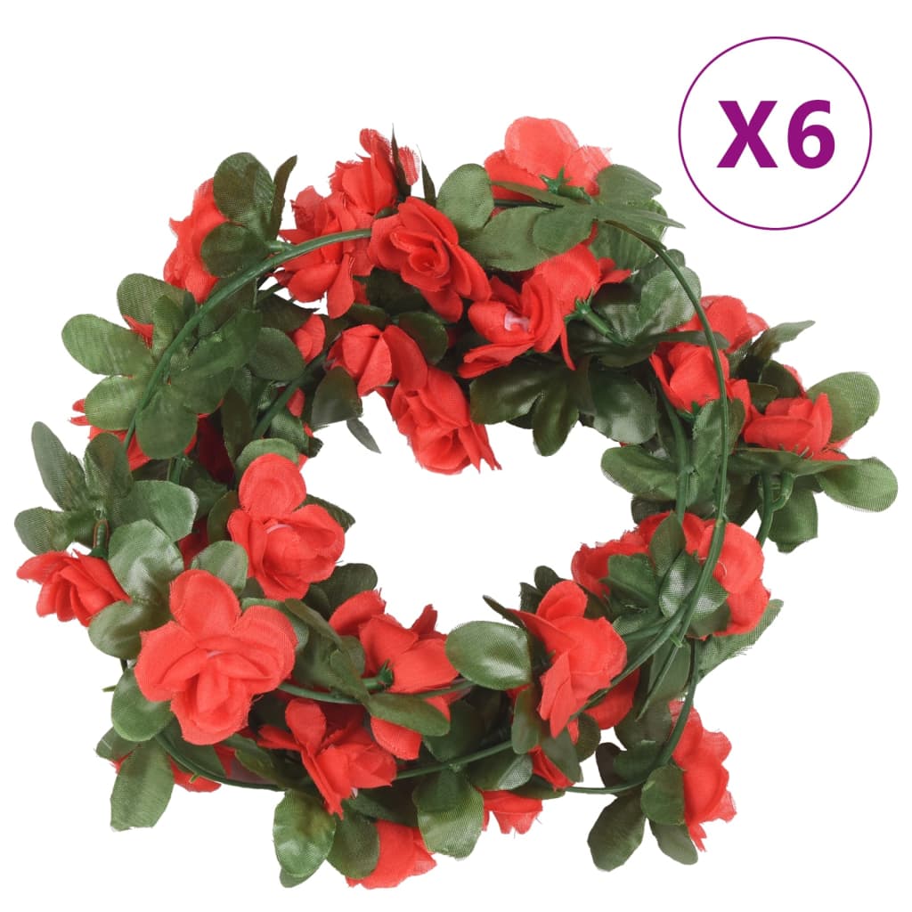Geile Christmas Flower Garlands 6 pcs Spring Red 250cm - Direct Imports