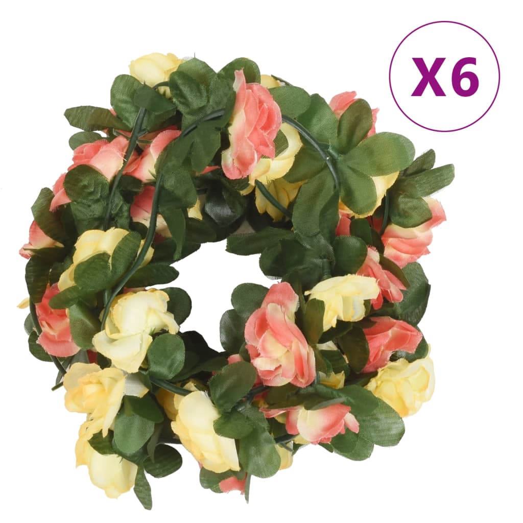 Geile Christmas Flower Garlands 6 pcs Spring Sunset Red 250cm - Direct Imports
