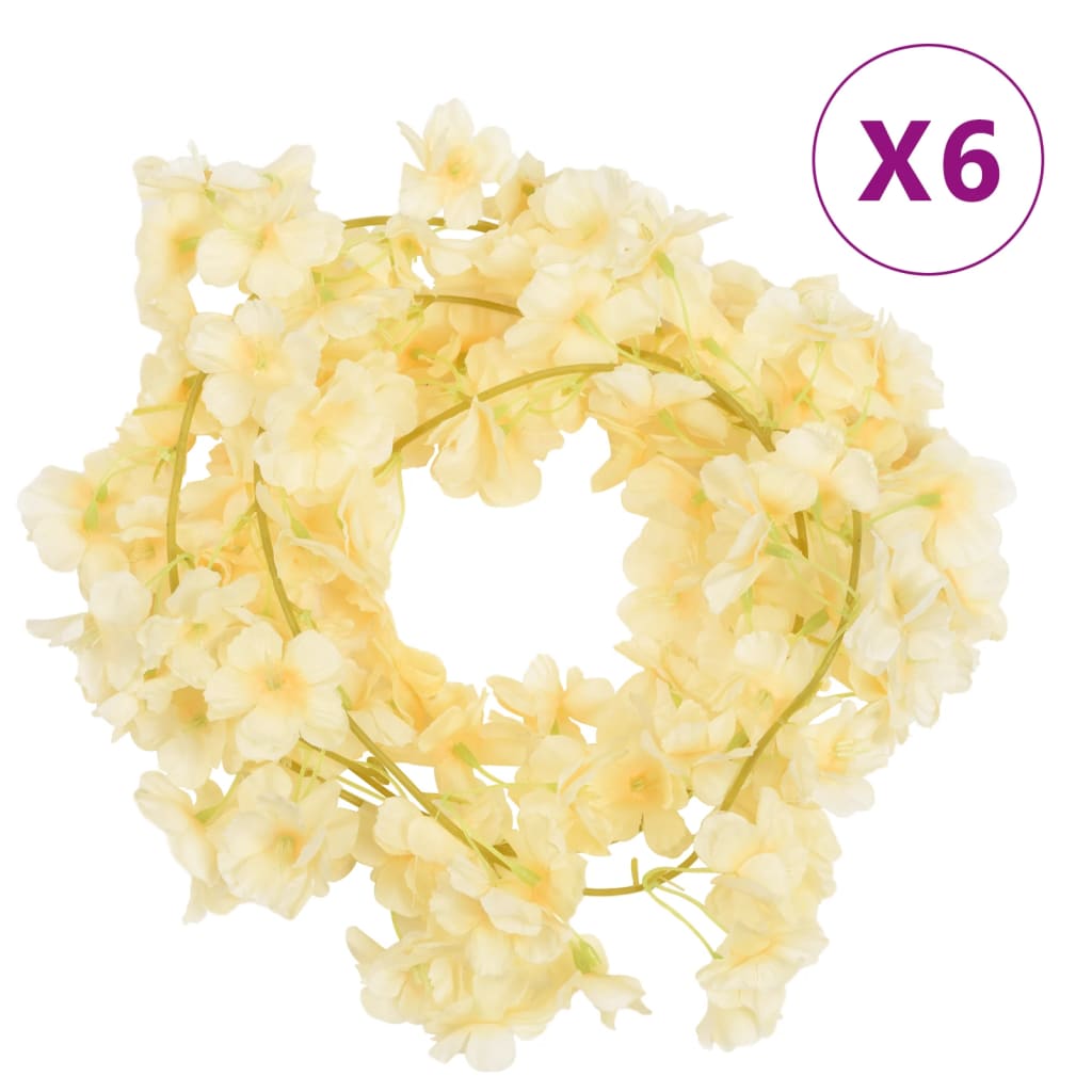 Geile Christmas Flower Garlands 6 pcs Champagne 180cm - Direct Imports
