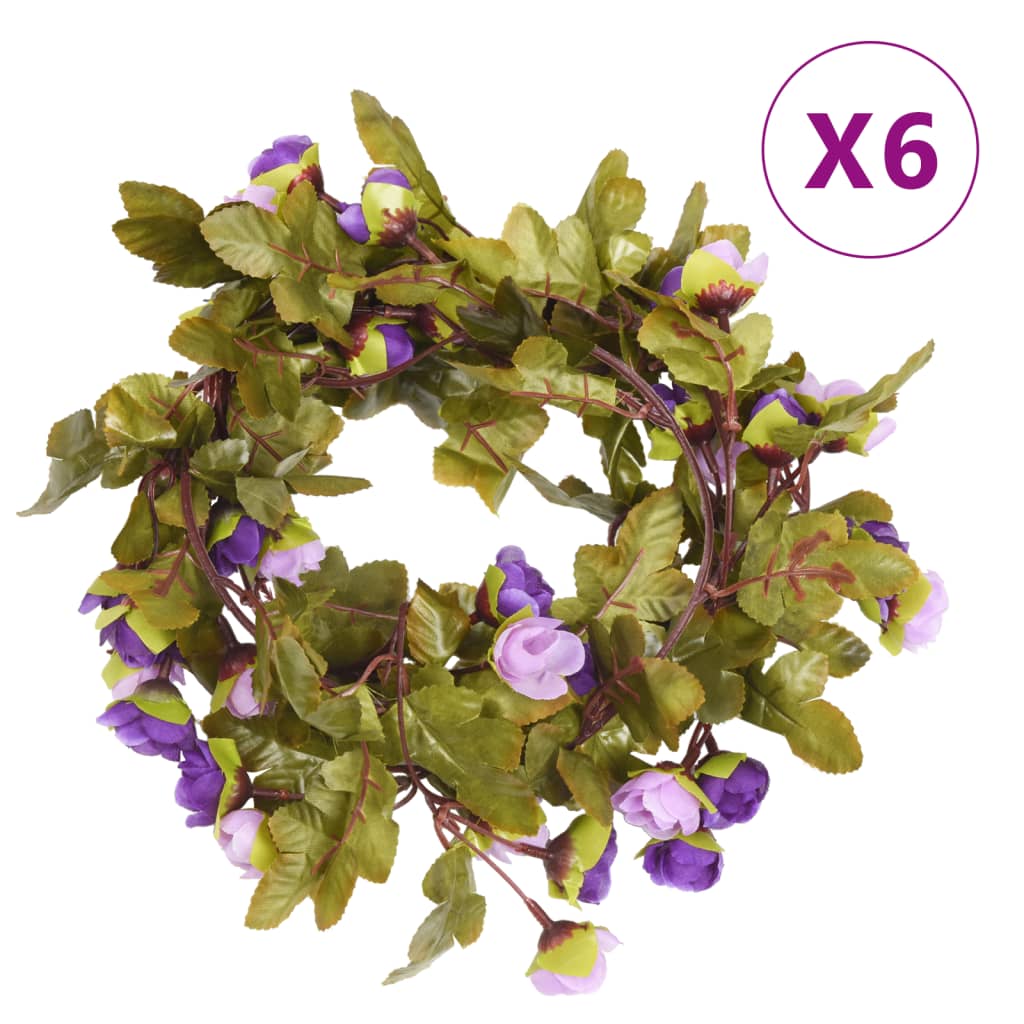 Geile Christmas Flower Garlands 6 pcs Light Purple 215cm - Direct Imports