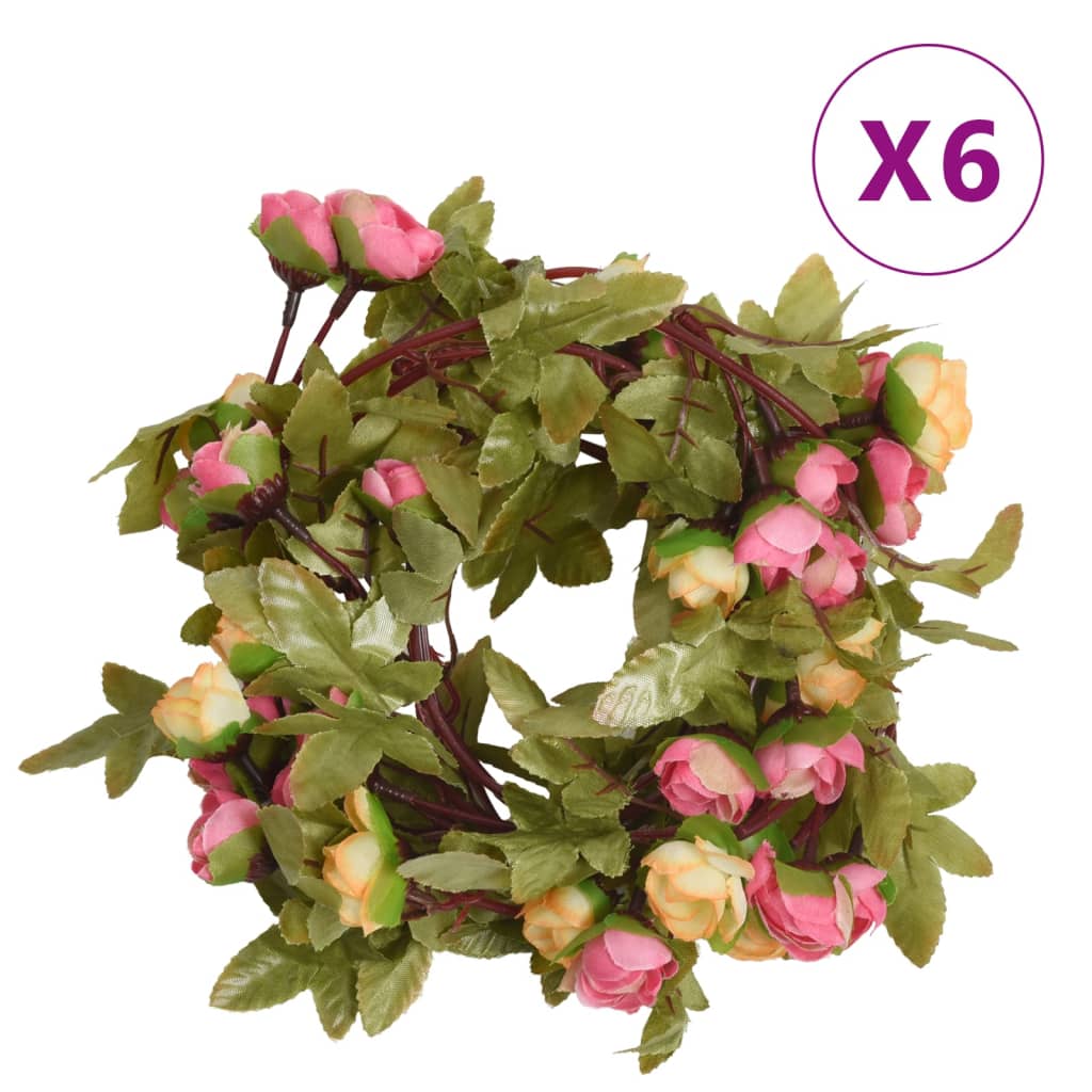 Geile Christmas Flower Garlands 6 pcs Pink 215cm - Direct Imports
