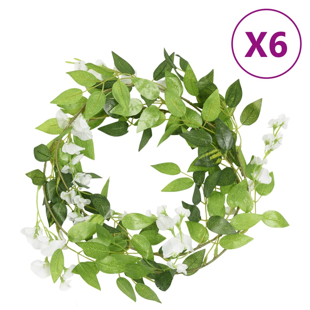 Geile Christmas Flower Garlands 6 pcs White 200cm - Direct Imports