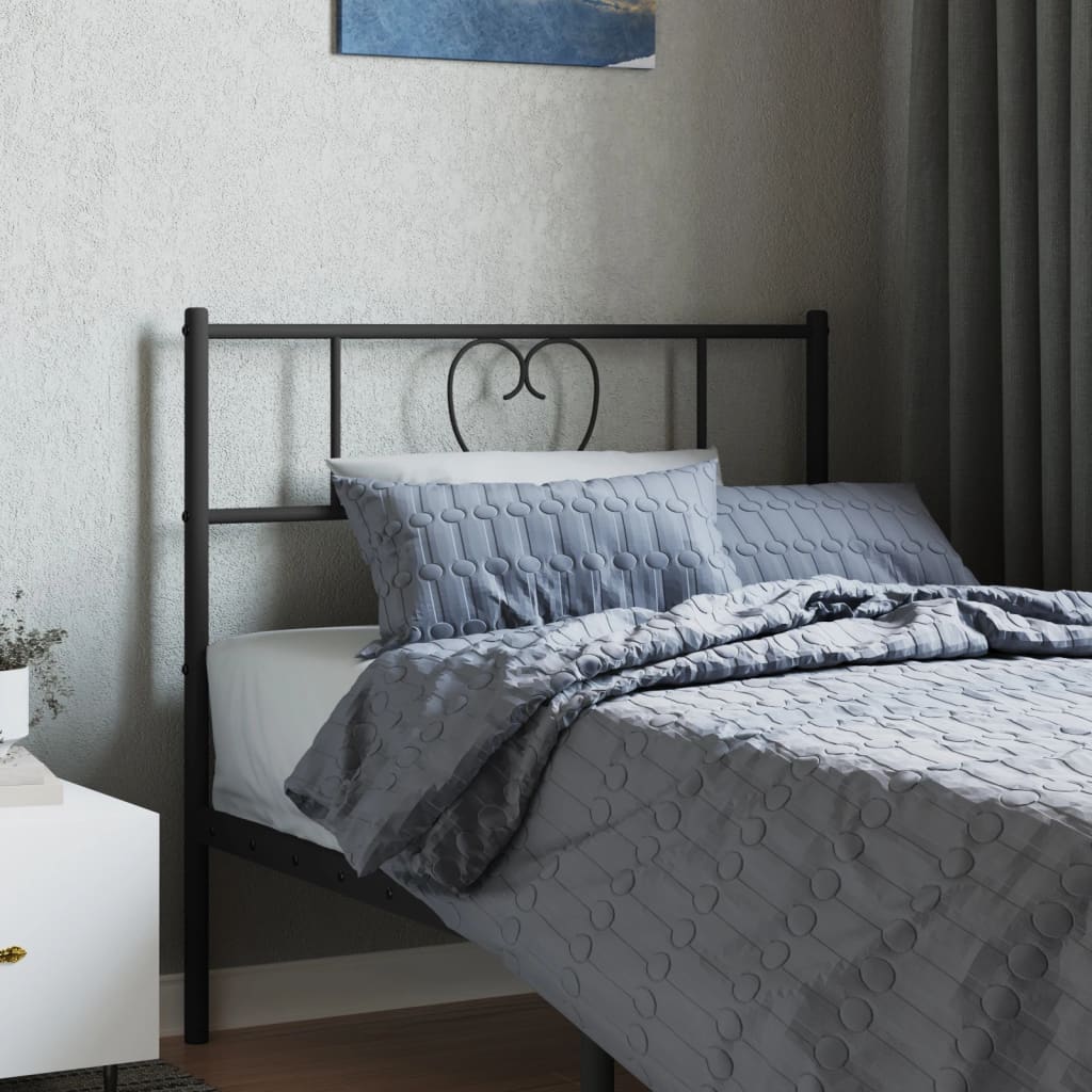 Metal Headboard Black 90cm - Direct Imports
