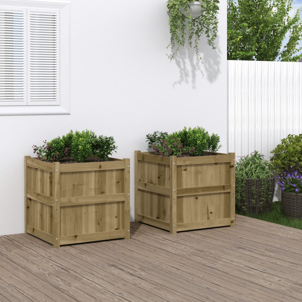 Garden Planters 2 pcs Impregnated Wood Pine - Casper Homes