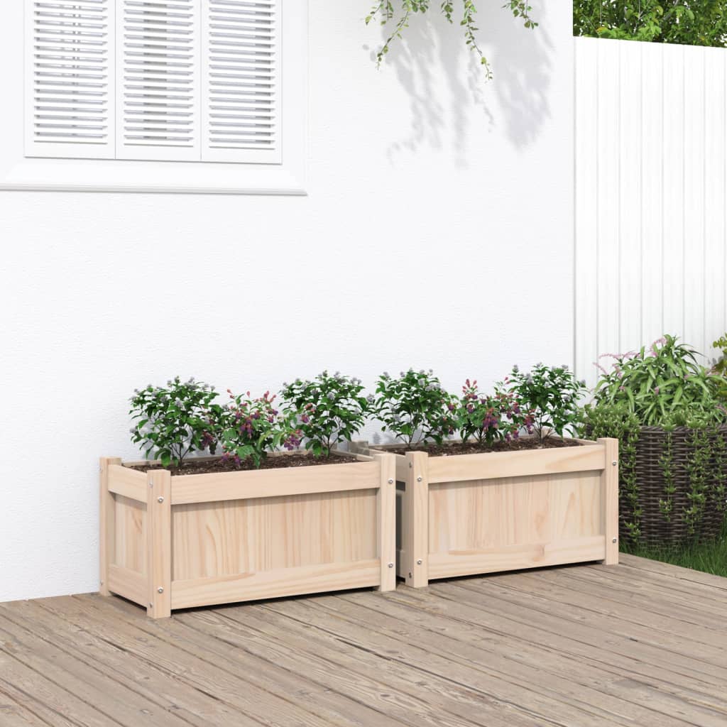 Garden Planters 2 pcs Solid Wood Pine - Merkel Designers