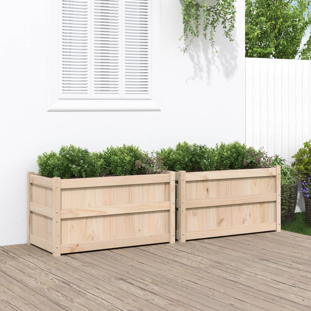 Garden Planters 2 pcs Solid Wood Pine - Brittle & Co