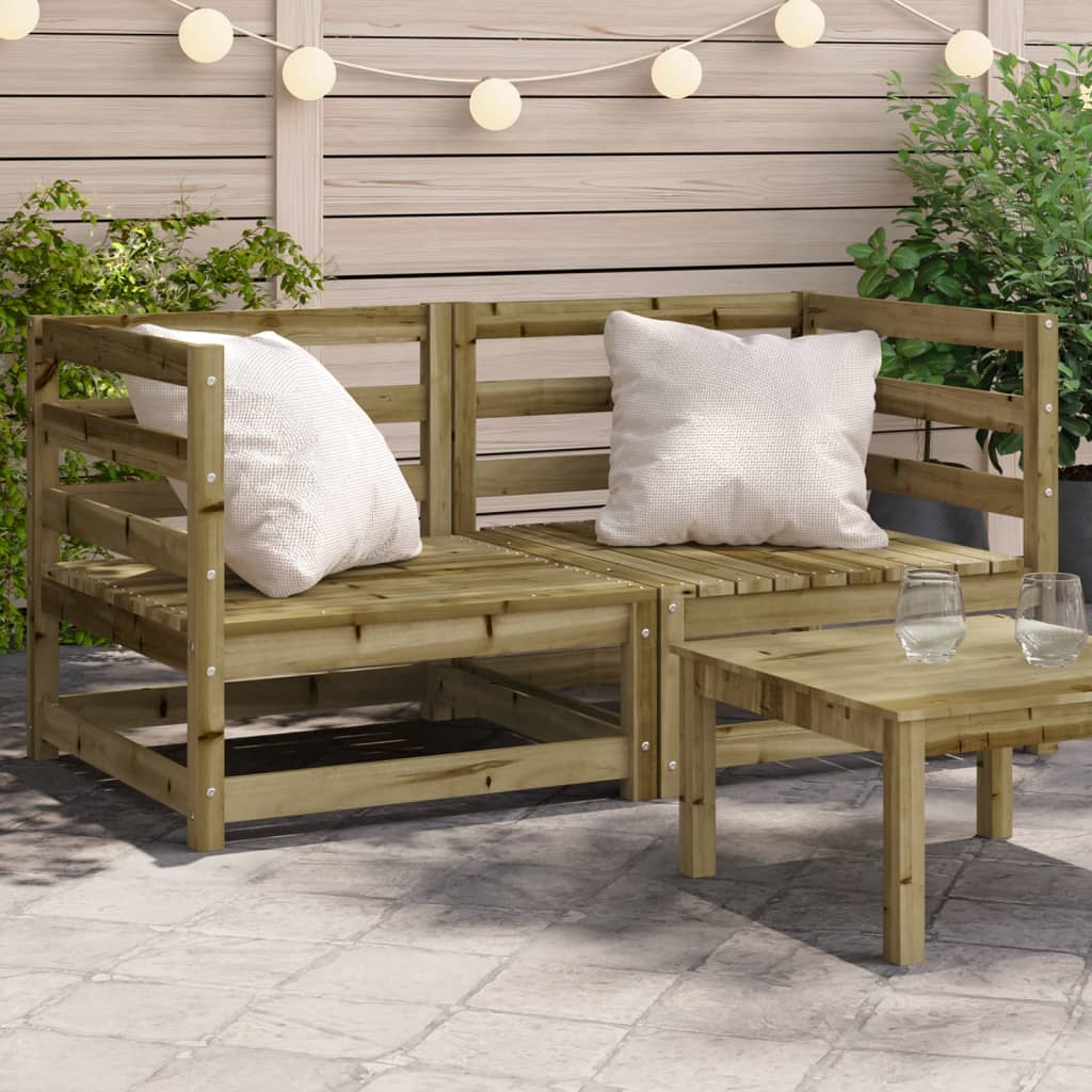 Garden Sofas Corner 2 pcs 70x70x67 cm Impregnated Wood Pine - Merlin Deals