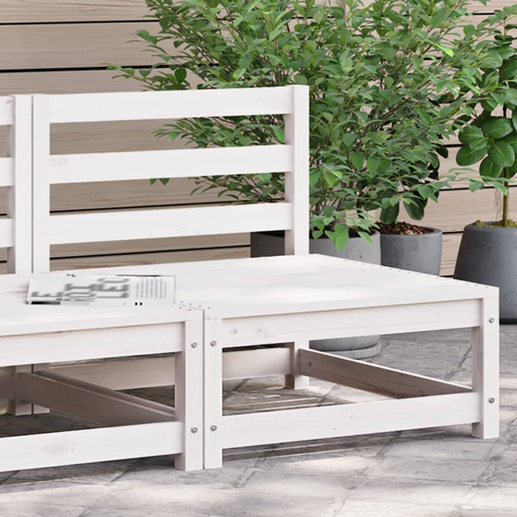 Garden Sofa Armless White 70x70x67 cm Solid Wood Pine - Casper Homes