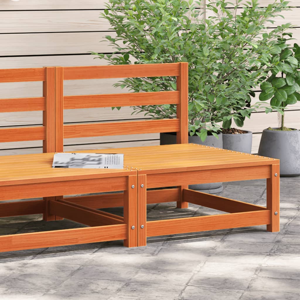 Garden Sofa Armless Wax Brown 70x70x67 cm Solid Wood Pine - Merlin Deals
