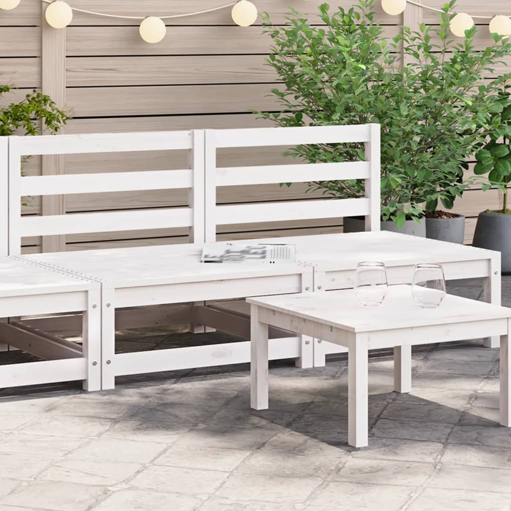 Garden Sofas Armless 2 pcs White 70x70x67 cm Solid Wood Pine - Style and Chic