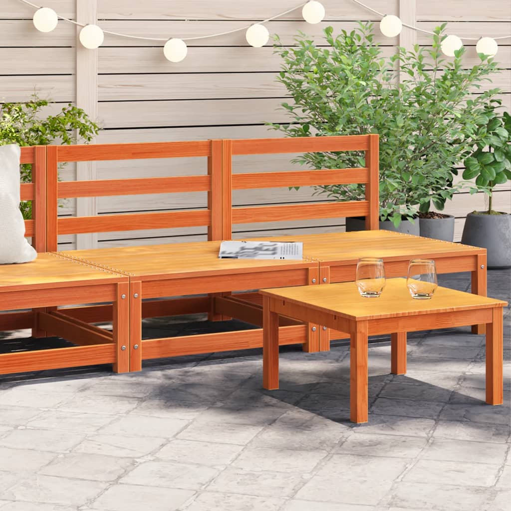 Garden Sofas Armless 2 pcs Wax Brown 70x70x67 cm Solid Wood Pine - Brittle & Co