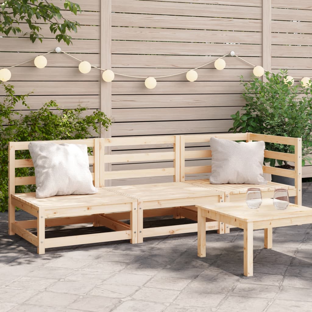Garden Sofa 3-Seater Solid Wood Pine - All Things Good