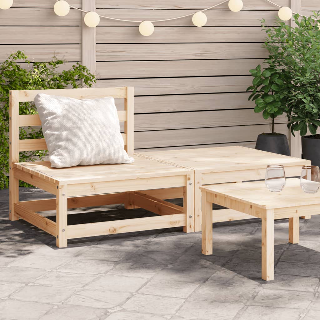 Garden Sofa Armless with Footstool Solid Wood Pine - All Things Good