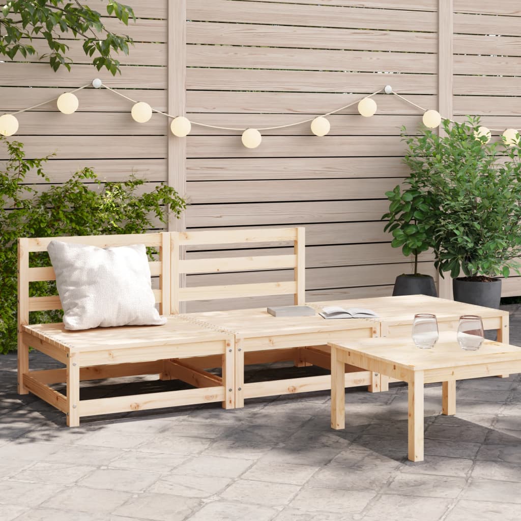 Garden Sofa Armless with Footstool Solid Wood Pine - Direct Imports