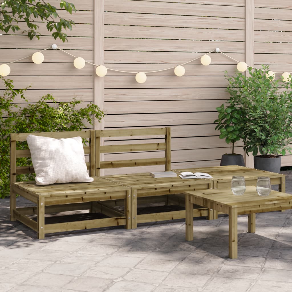 Garden Sofa Armless with Footstool Impregnated Wood Pine - Style and Chic