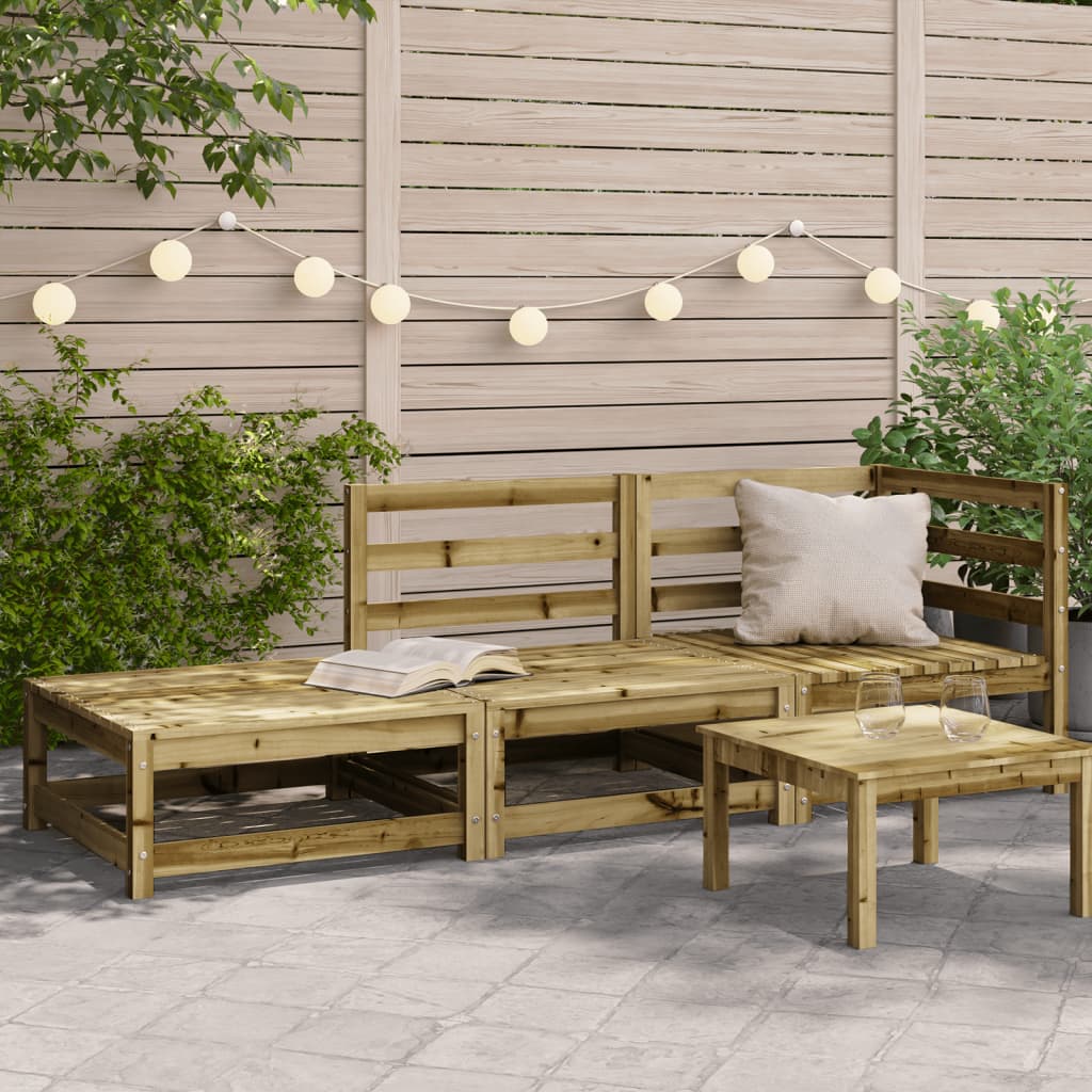 Garden Sofa with Footstool 2-Seater Impregnated Wood Pine - Casper Homes