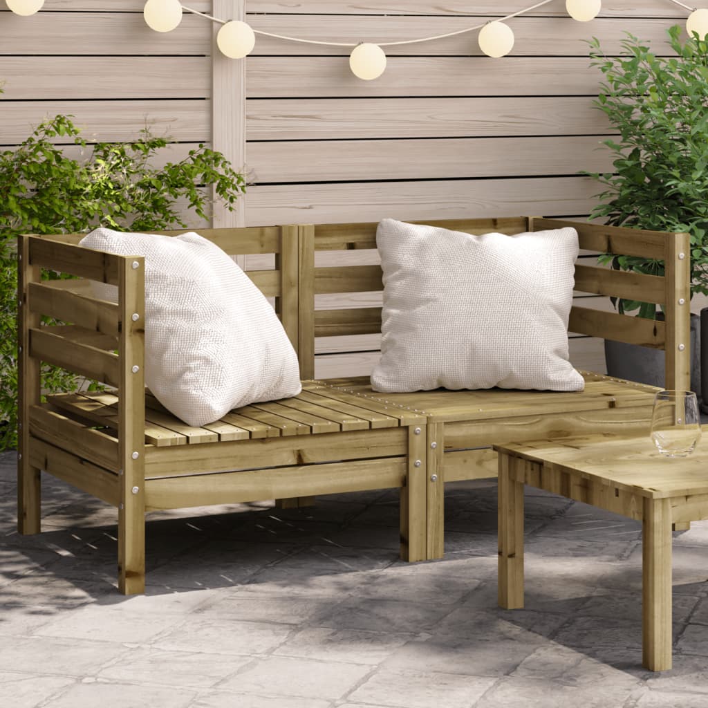 Garden Sofas Corner 2 pcs Impregnated Wood Pine - The Home Maker