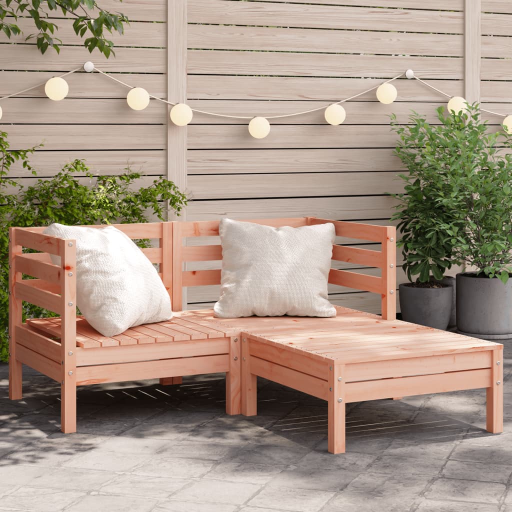 Garden Sofa 2-Seater with Footstool Solid Wood Douglas - Style and Chic