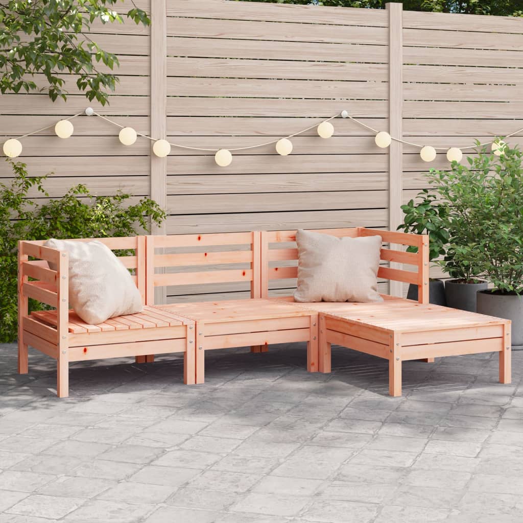 Garden Sofa 3-Seater with Footstool Solid Wood Douglas - All Things Good