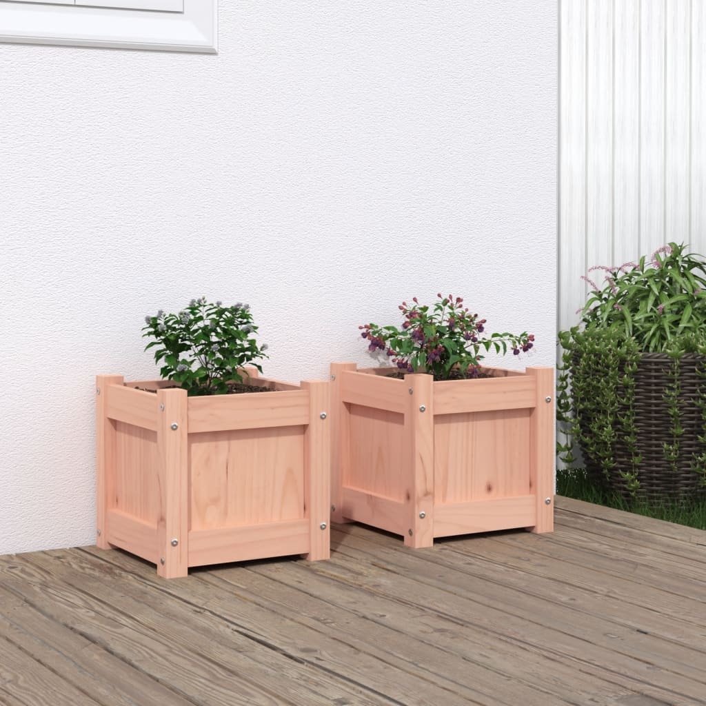 Garden Planters 2 pcs Solid Wood Douglas - The Home Maker
