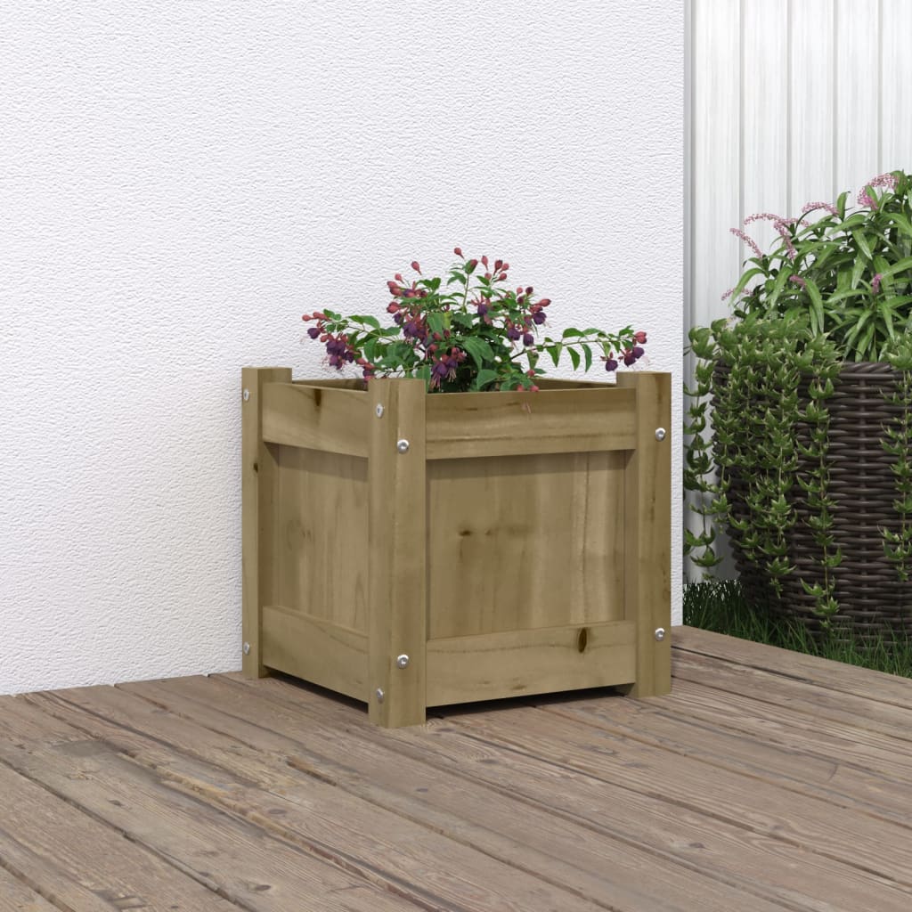 Garden Planter 31x31x31 cm Impregnated Wood Pine - Merkel Designers