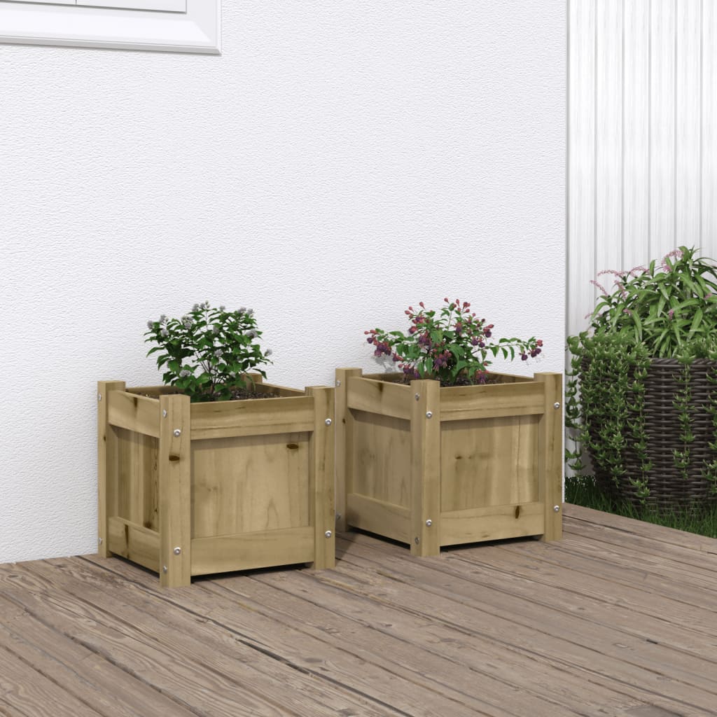 Garden Planters 2 pcs Impregnated Wood Pine - Tyrell & Tyrell